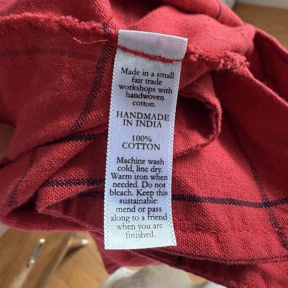 Liz Alig Linen Pull-on Shorts Red Plaid - Picture 4 of 4